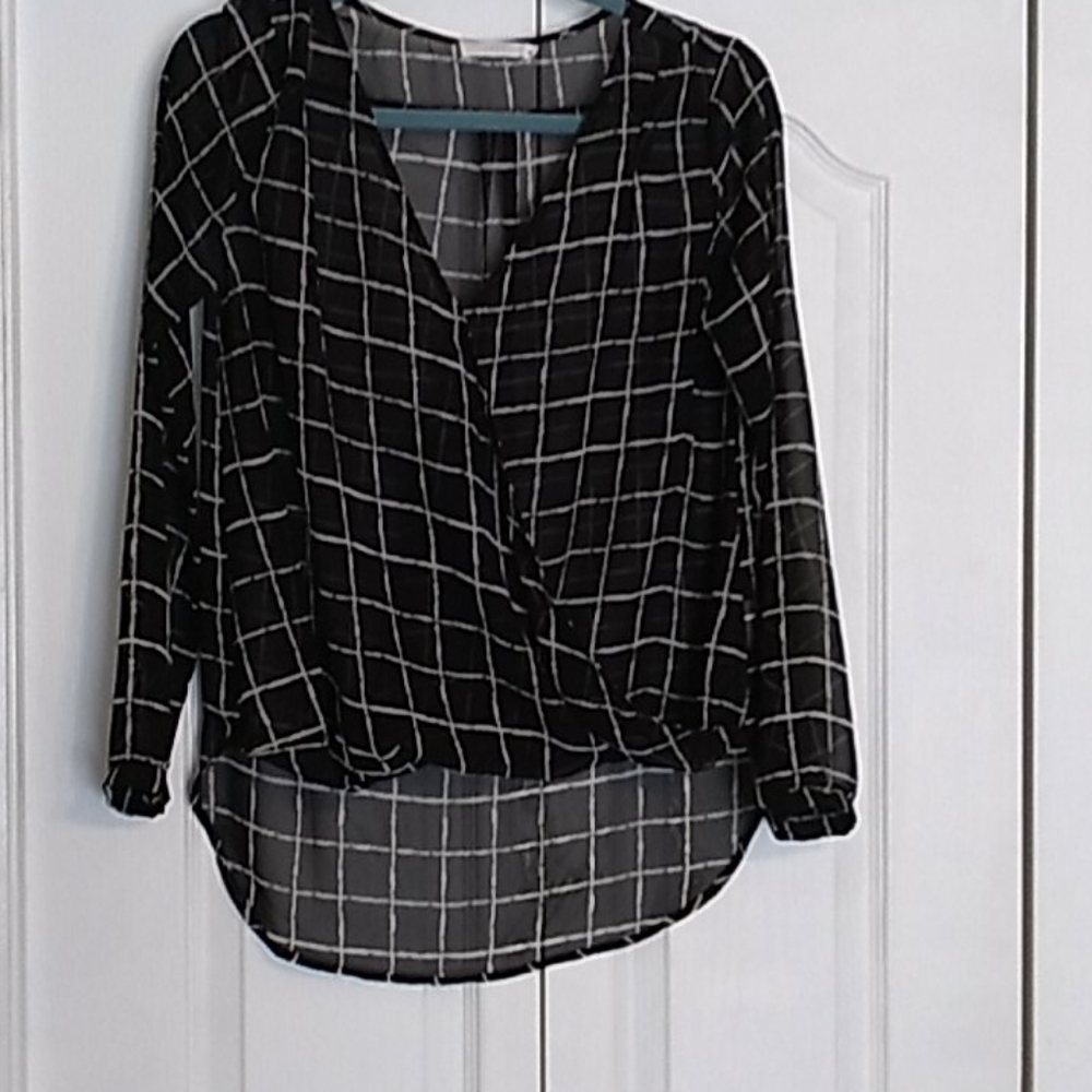 Wrap sheer black top